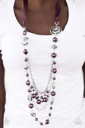 Paparazzi Accessories  - All The Trimmings #N882 Peg - Purple Necklace