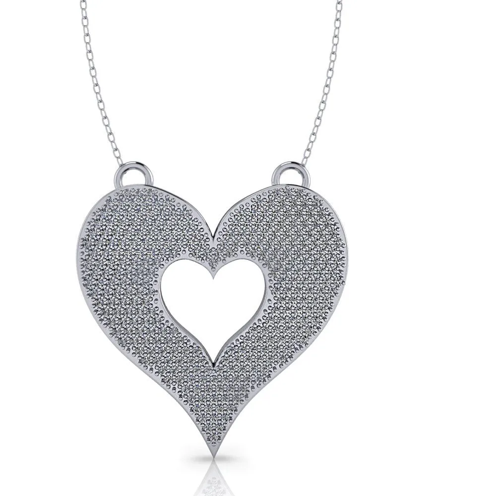 Pave Heart Pendant 2.35 ctw