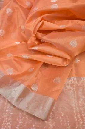 Peach Color Pure Chanderi Silk Saree