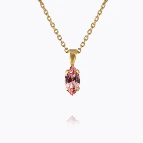 Petite Navette Necklace / Light Rose