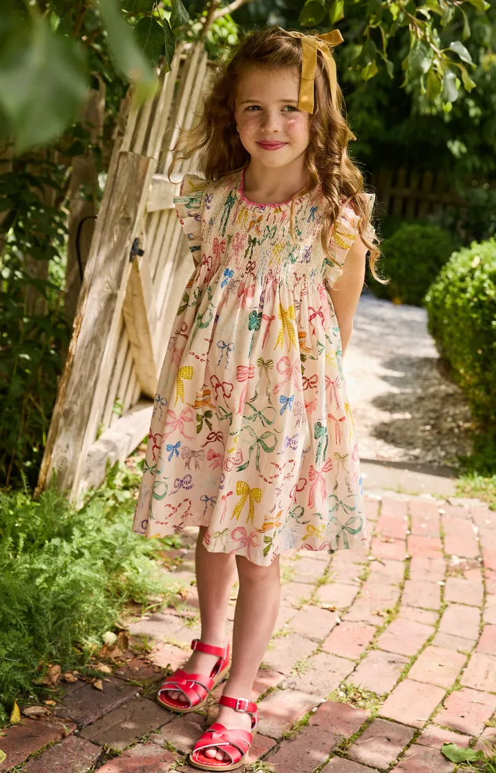 Pink Chicken Stevie Dress - Watercolor Bows