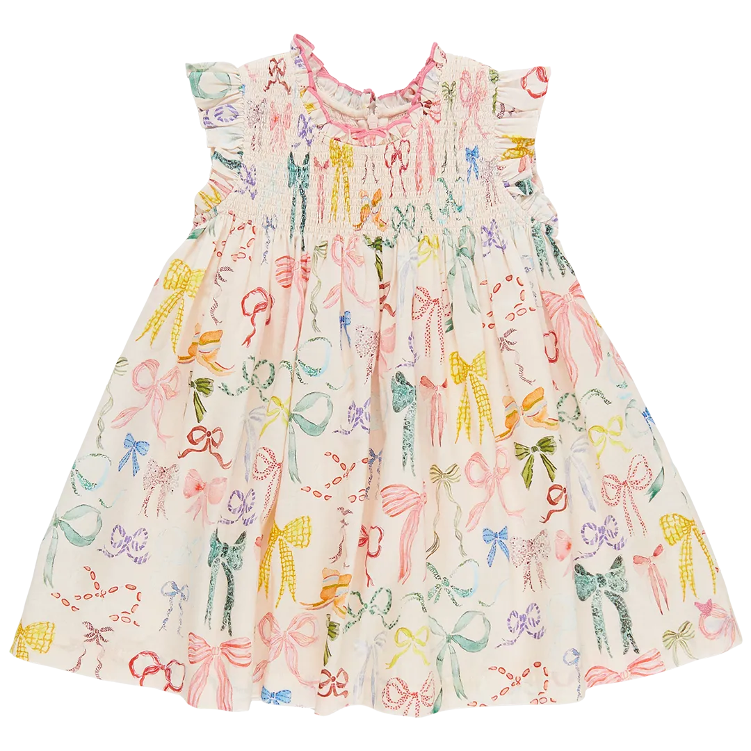 Pink Chicken Stevie Dress - Watercolor Bows