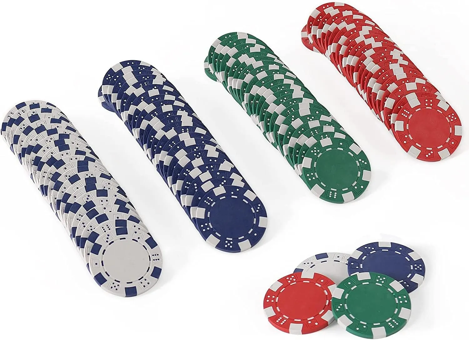 Poker Chips for Card Board Game - 4 Colors,11.5 Gram,For Texas Hold'Em, Blackjack,Card Club or Late Night Poker Games