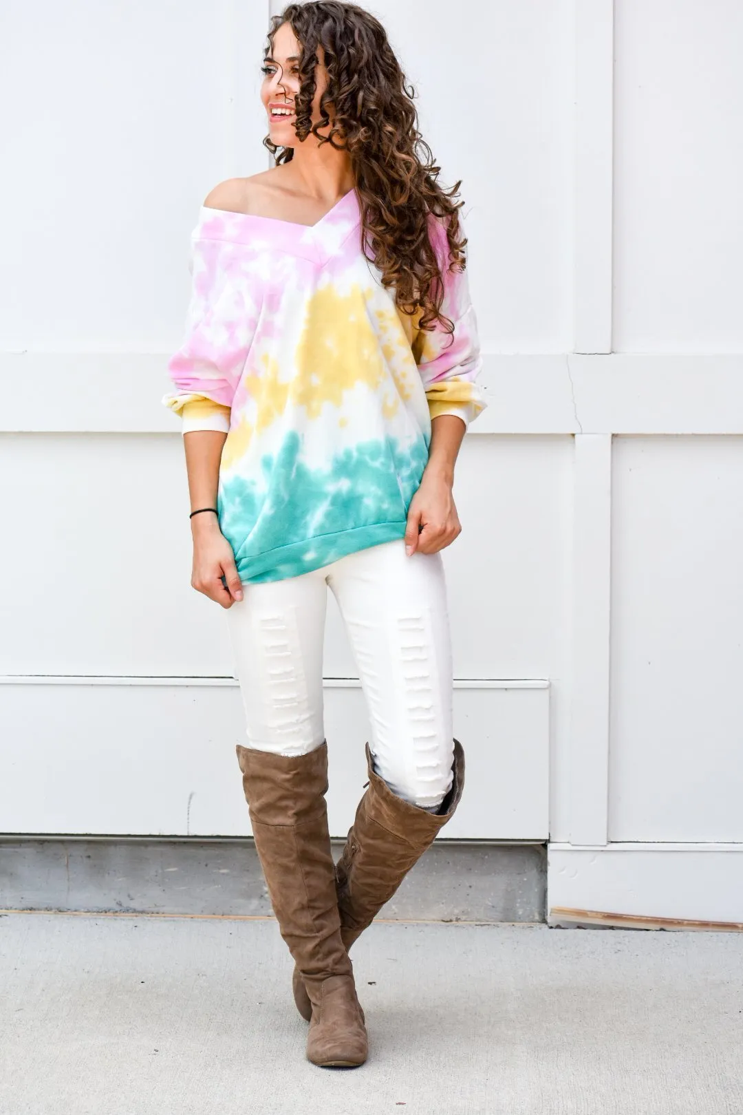 Power Of Your Love Tie Dye Pullover Sweater