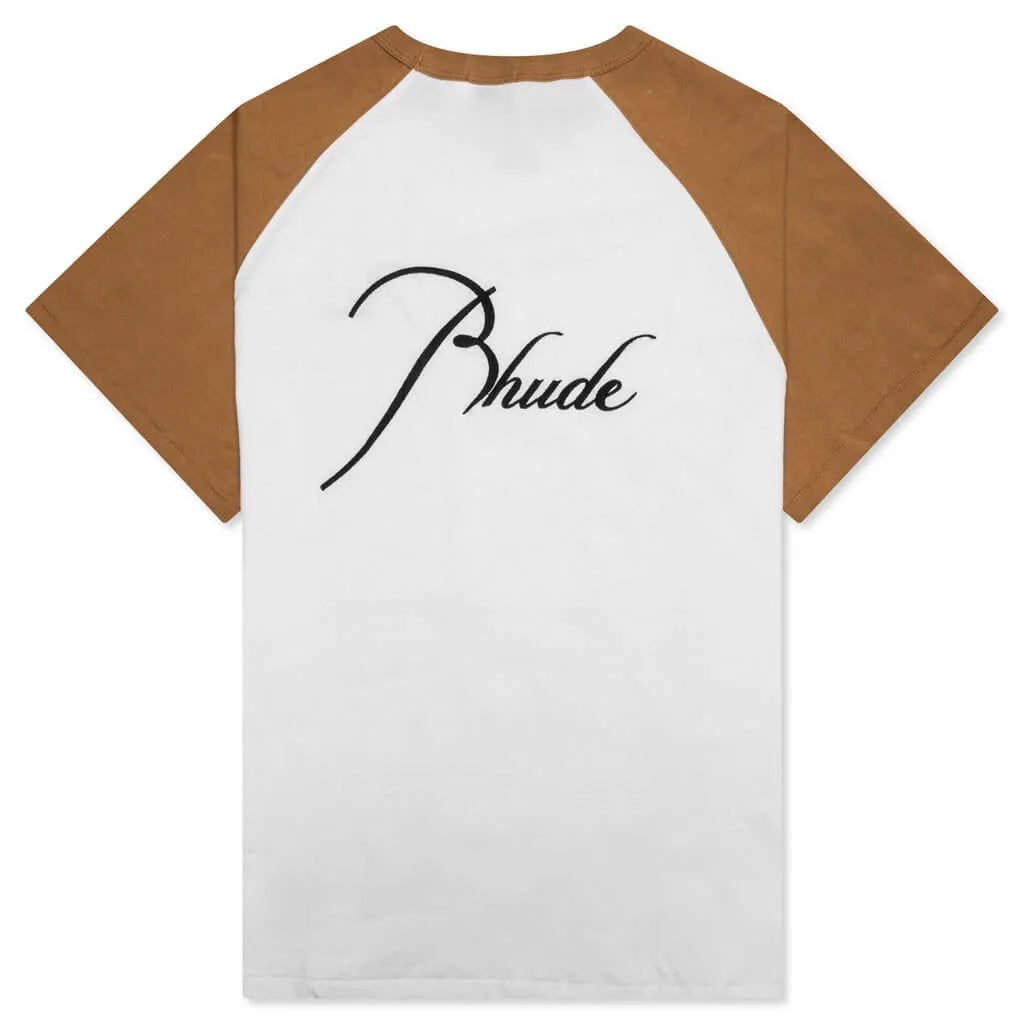 Raglan Tee - White/Sand