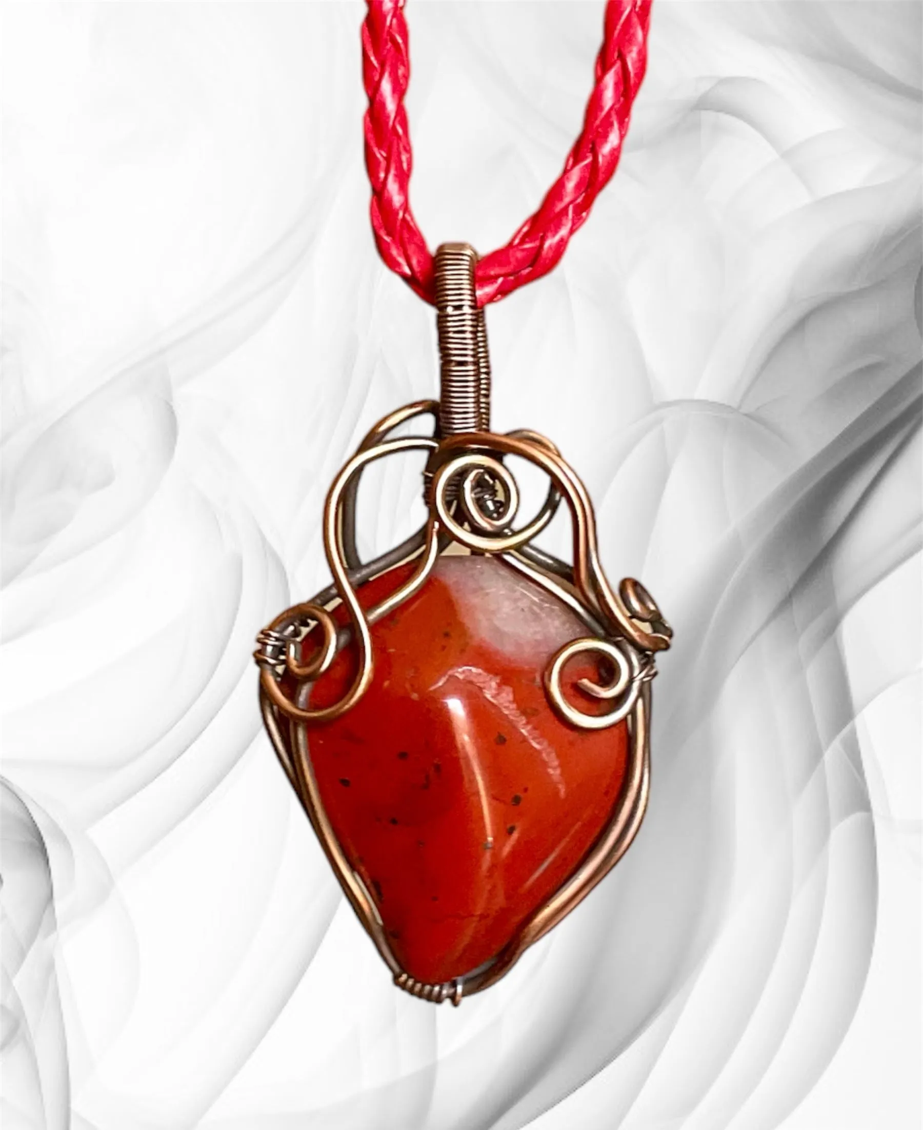 Red Jasper Wire Wrapped Pendant