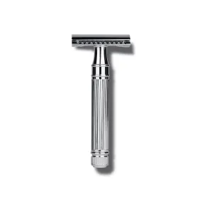 Ribbed Chrome Double-Edged Razor