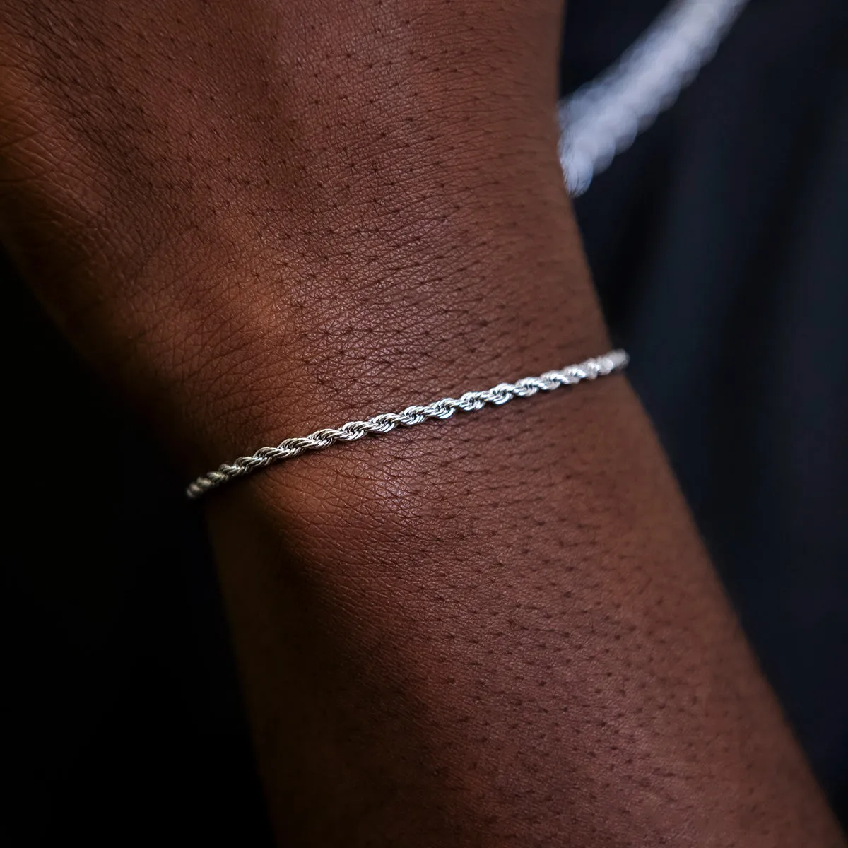 Rope Bracelet in White Gold- 2mm