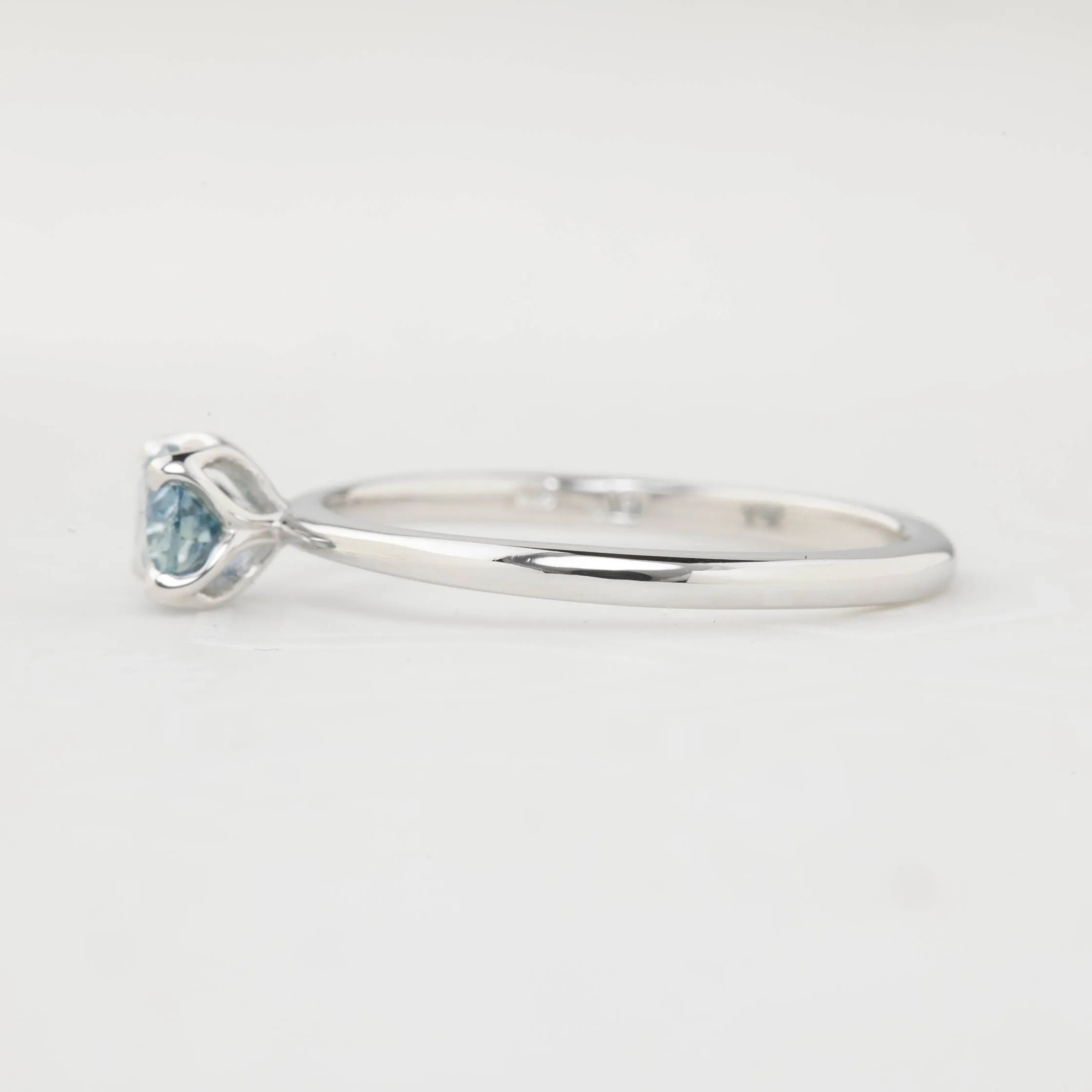 Sara Ring 0.71ct Light Blue East West Montana Sapphire, 14k White Gold (One of a kind)