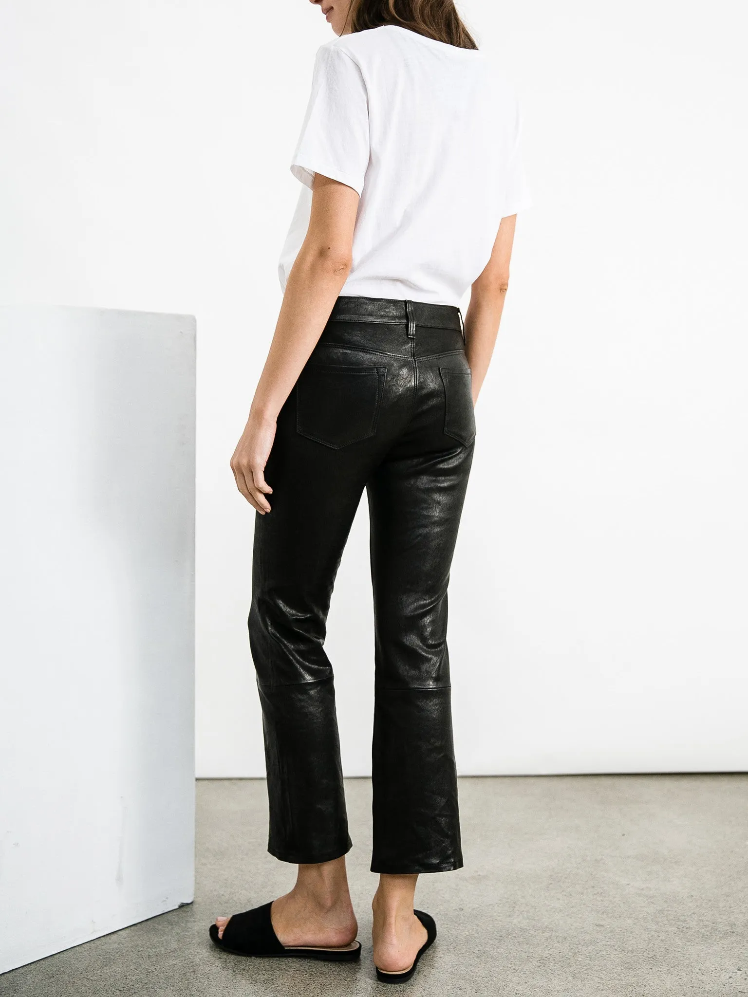 Selena Mid-Rise Crop Bootcut - Leather