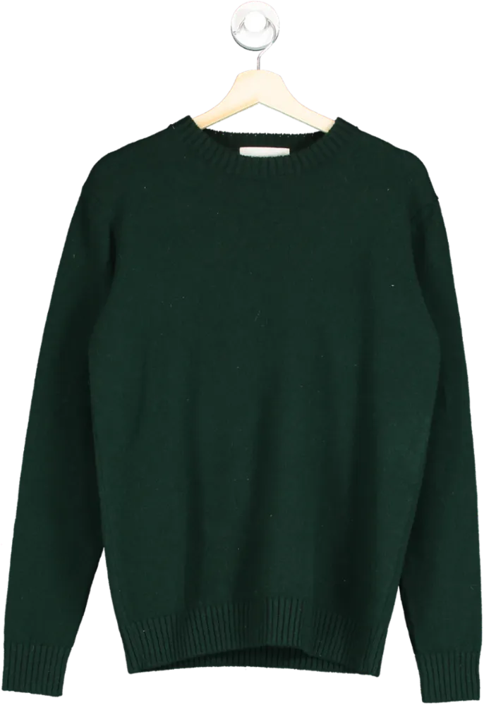 Sirplus Green Lambs Wool Crew Neck Jumper UK M