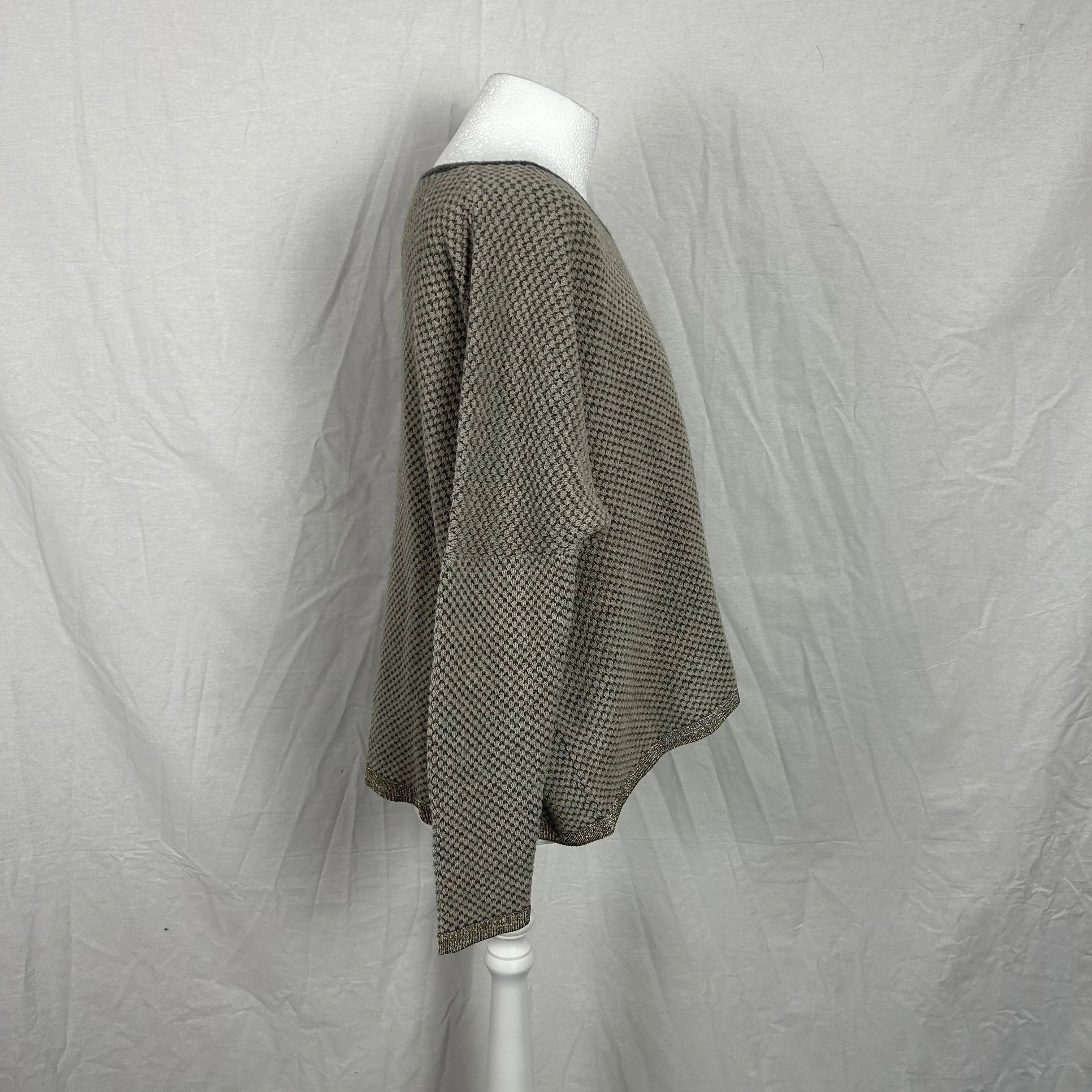 Sita Murt Waffle Knit Cream and Grey Knitted Jumper M