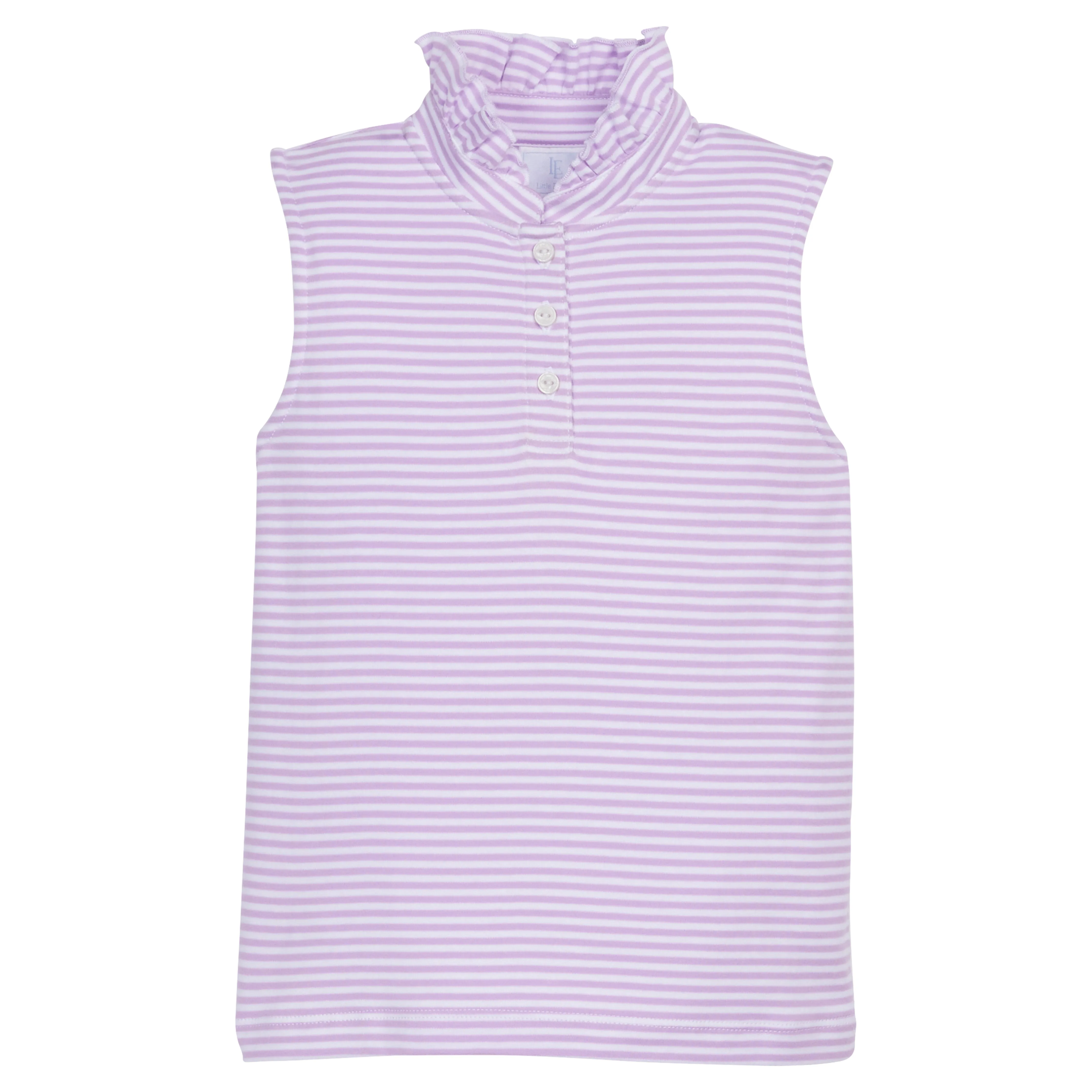 Sleeveless Hastings Polo - Lavender Stripe