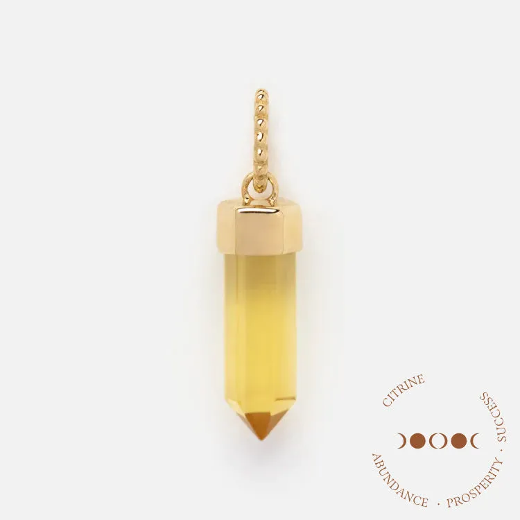 Solid Gold Crystal Charm for Manifestation