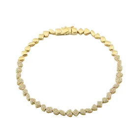 Solid Gold Mixed Shape Illusion Bracelet