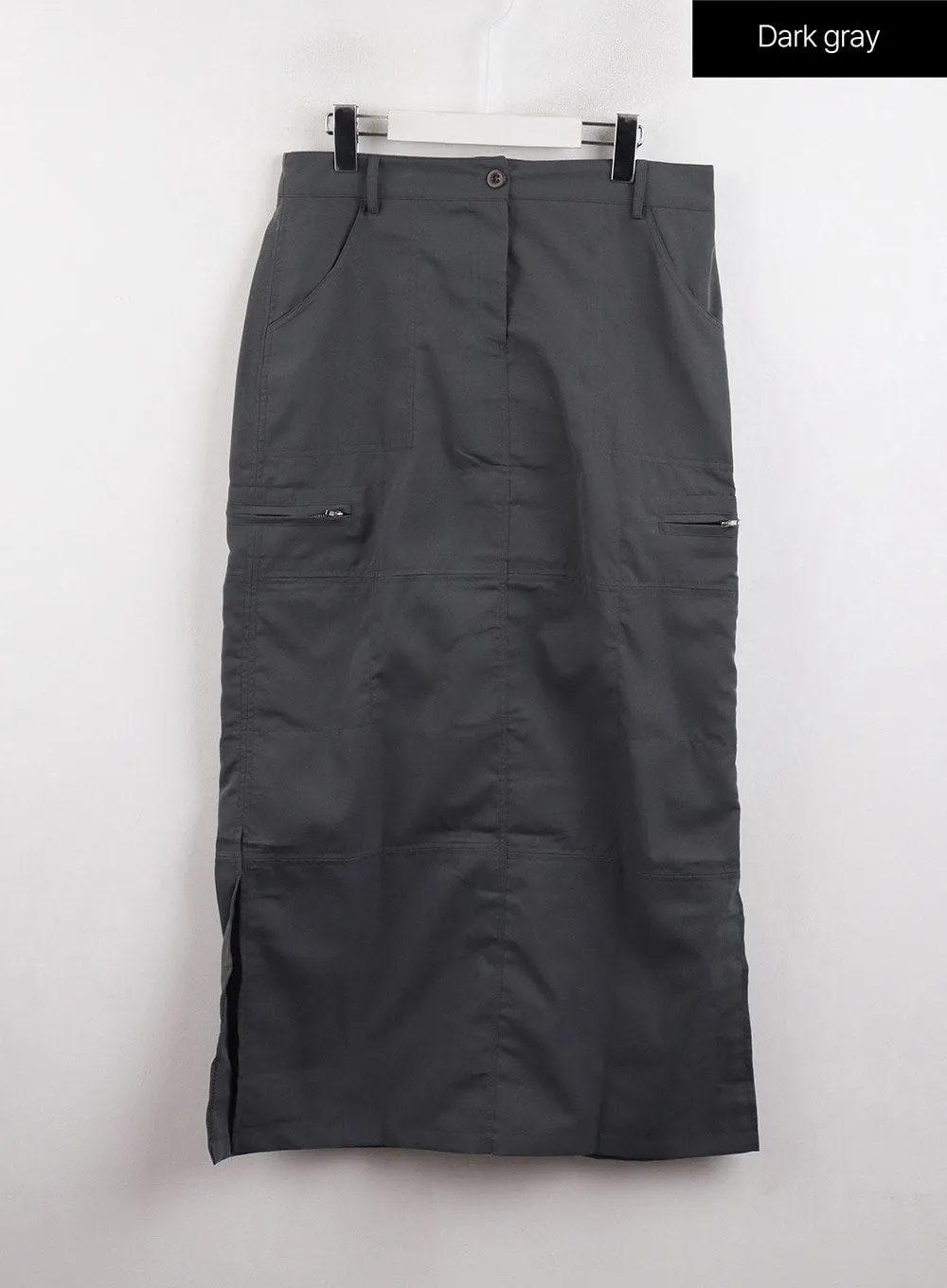 Solid Maxi Cargo Skirt CJ417