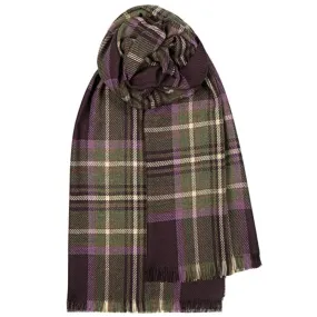 Stewart Plum tartan Luxury Fine Wool Stole