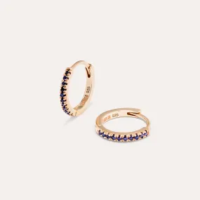 Strength Sapphire Pavé Hoop Earrings