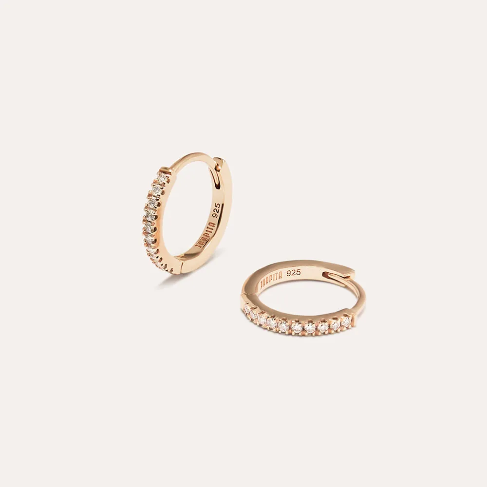 Strength Sapphire Pavé Hoop Earrings