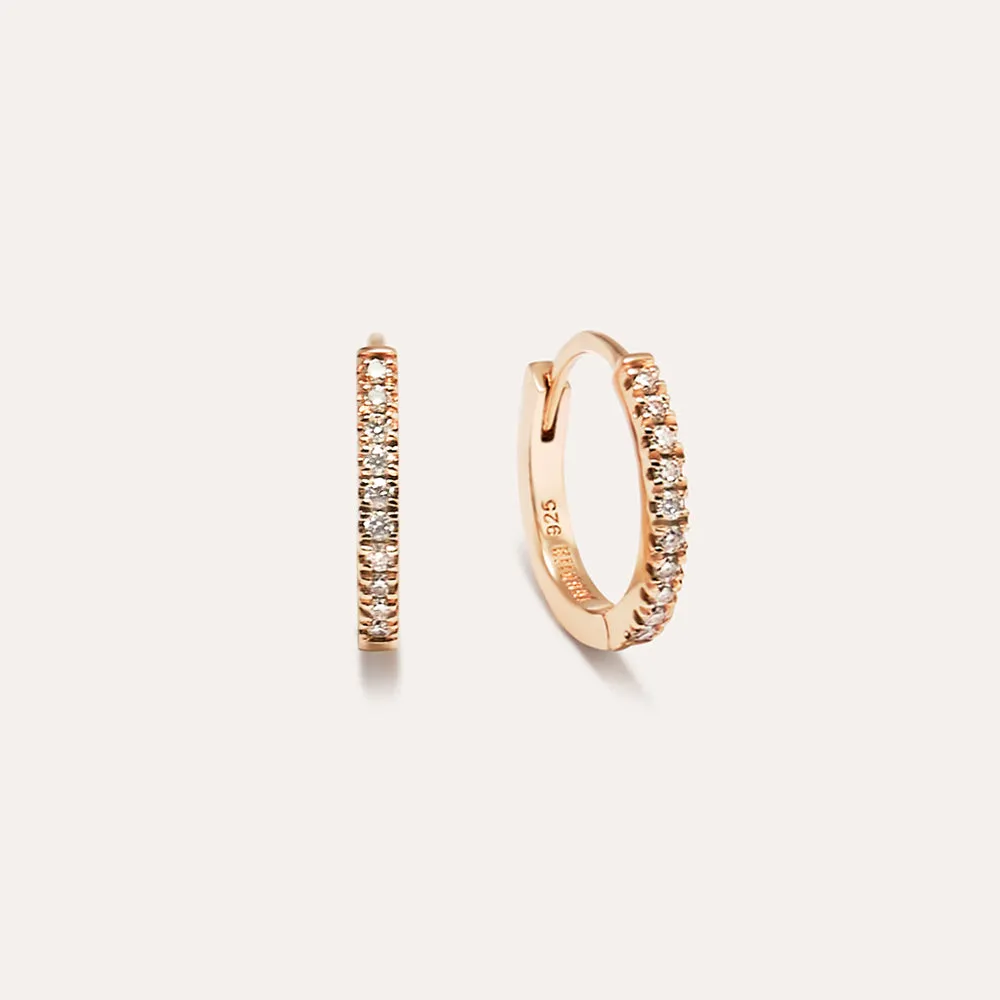 Strength Sapphire Pavé Hoop Earrings