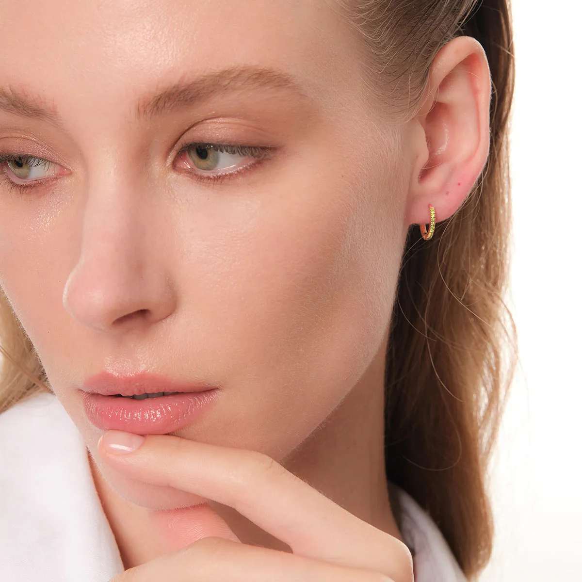 Strength Sapphire Pavé Hoop Earrings