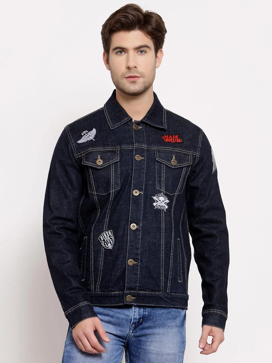 Style Quotient Mens Solid Denim Jackets