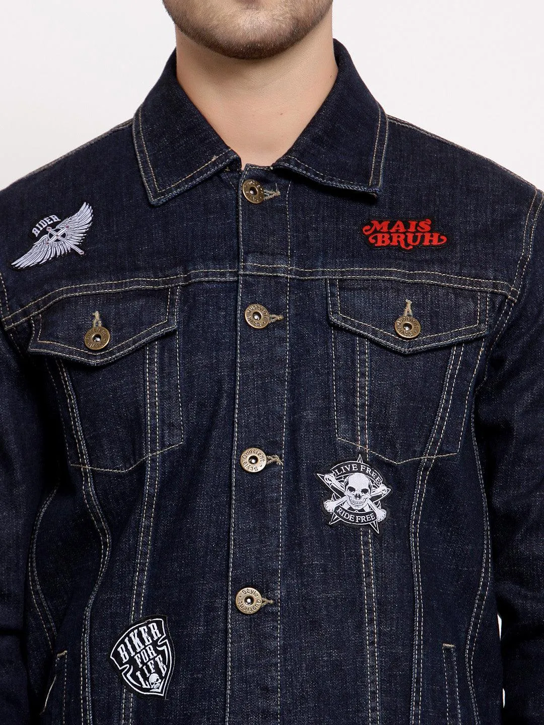 Style Quotient Mens Solid Denim Jackets