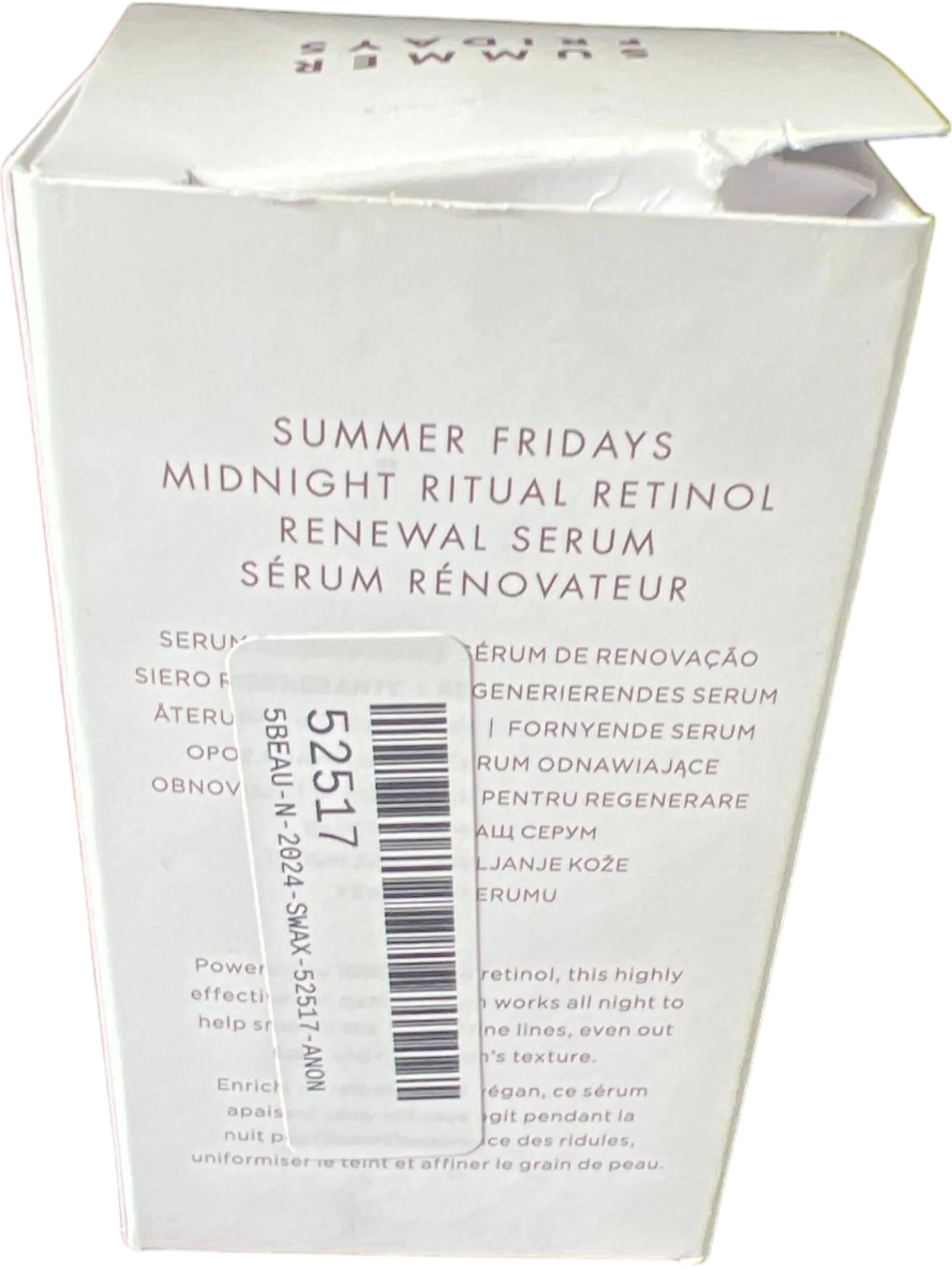 Summer Fridays Midnight Ritual Retinol Renewal Serum 1 Oz / 30 ML