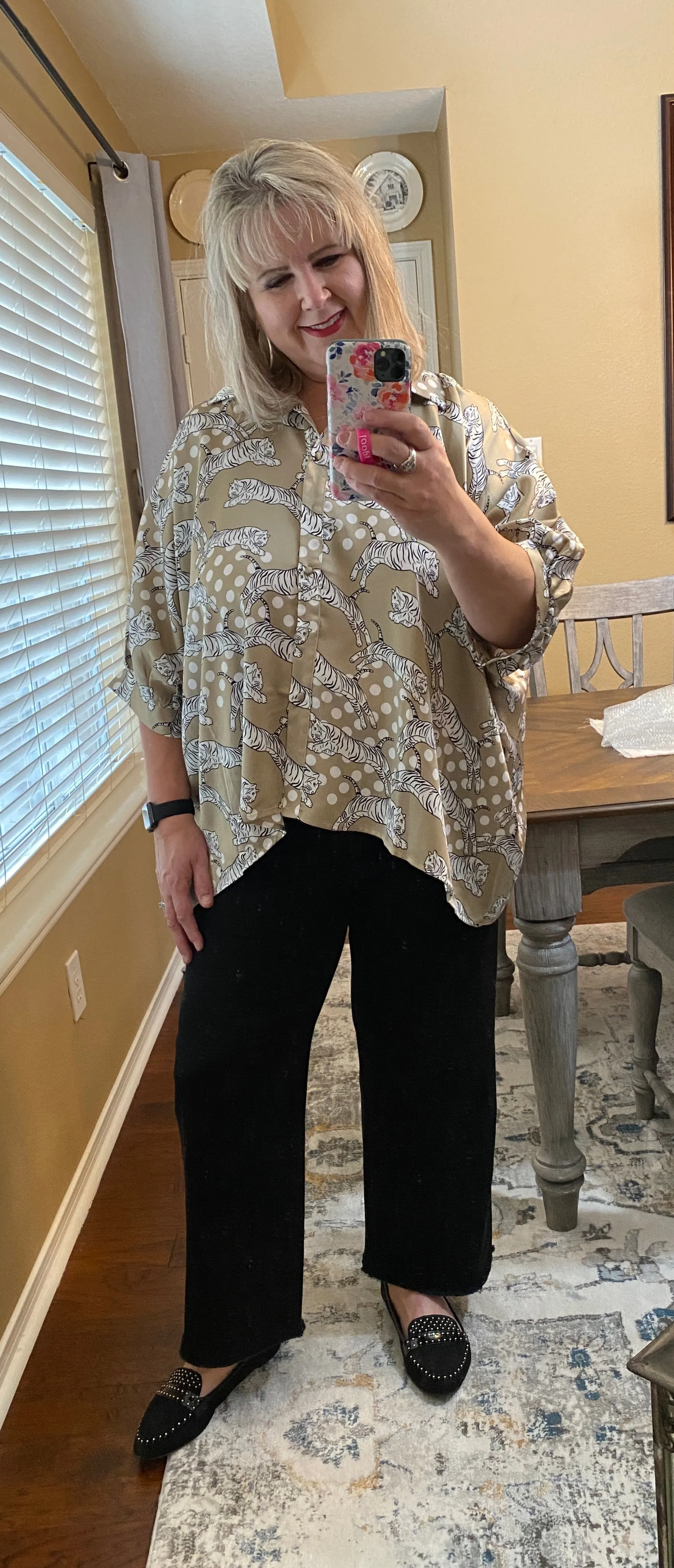 Taupe Animal Print Top