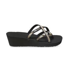 Teva Mush Mandalyn Ola 2 Agave Black Metallic Wegde Sandals - Women's