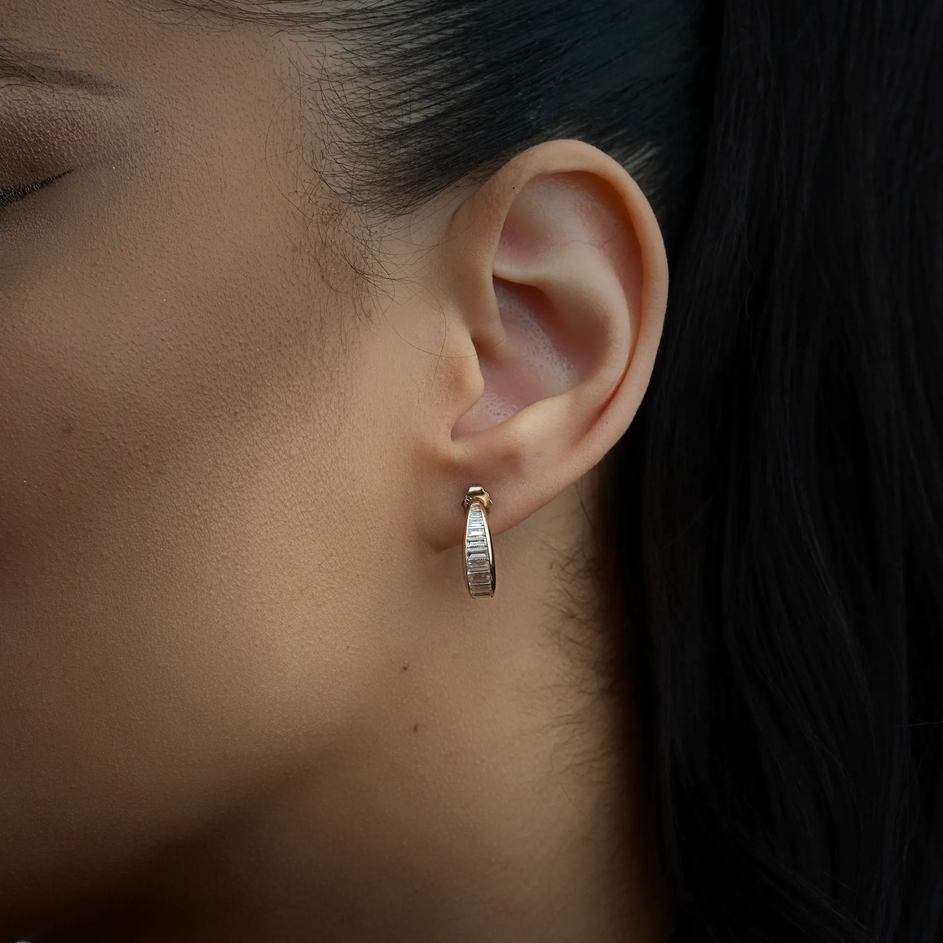 The Emerald Cut Hoop Earrings