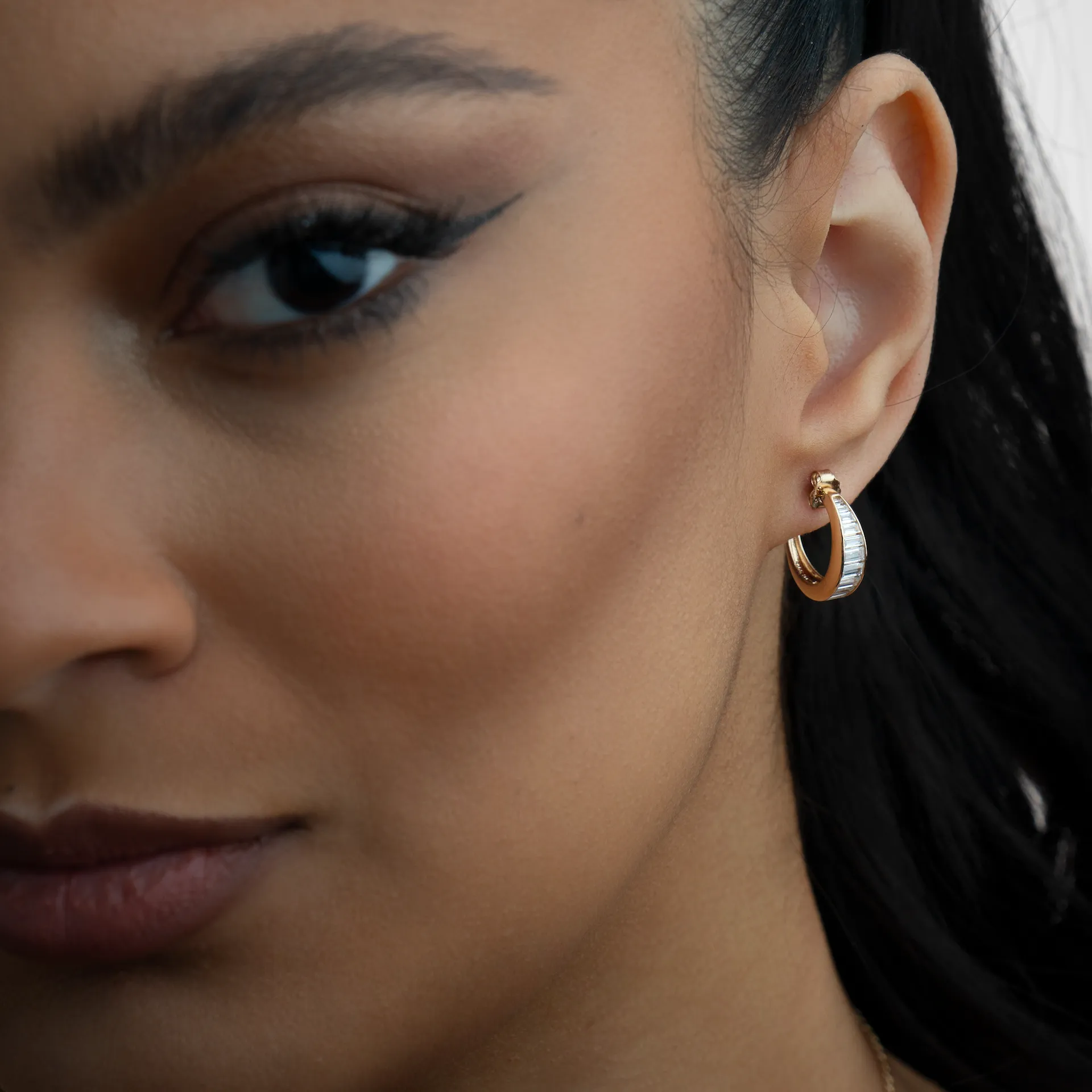 The Emerald Cut Hoop Earrings