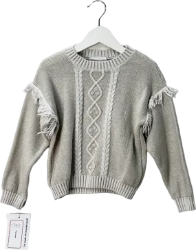 The Little White Company Grey Cotton And Wool Blend Knit Jumper 4 Years