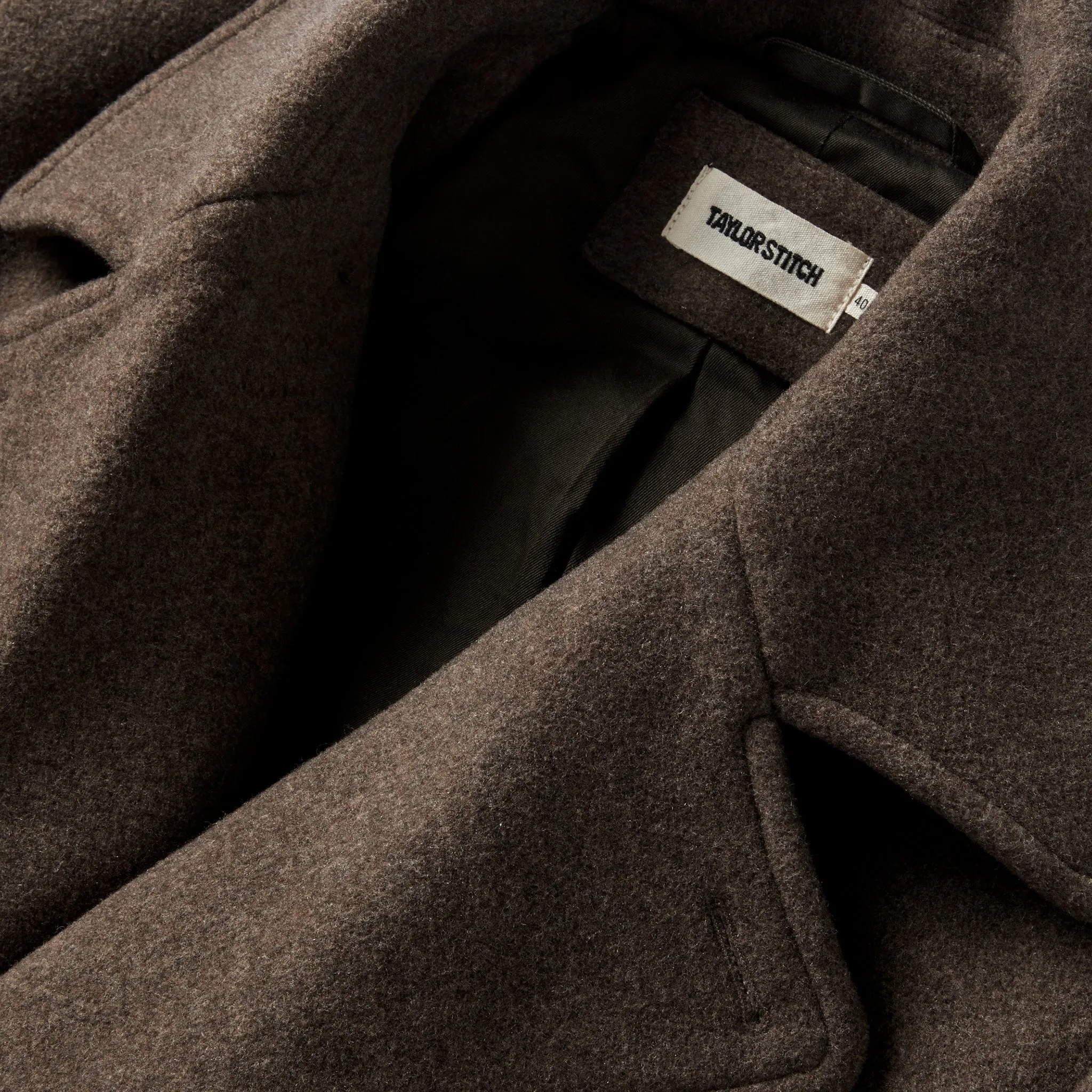 The Mariner Coat in Sable Melton Wool