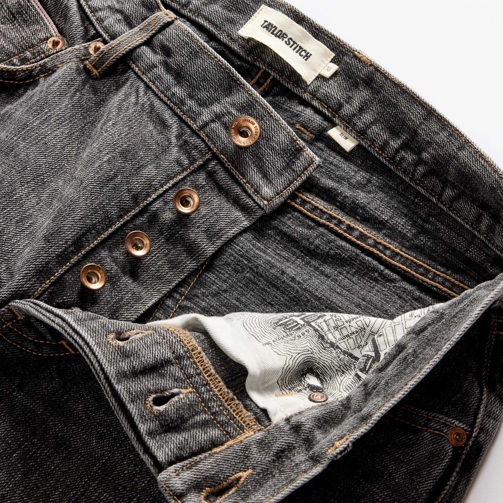 The Slim Jean in Black 1-Year Wash Selvage Denim