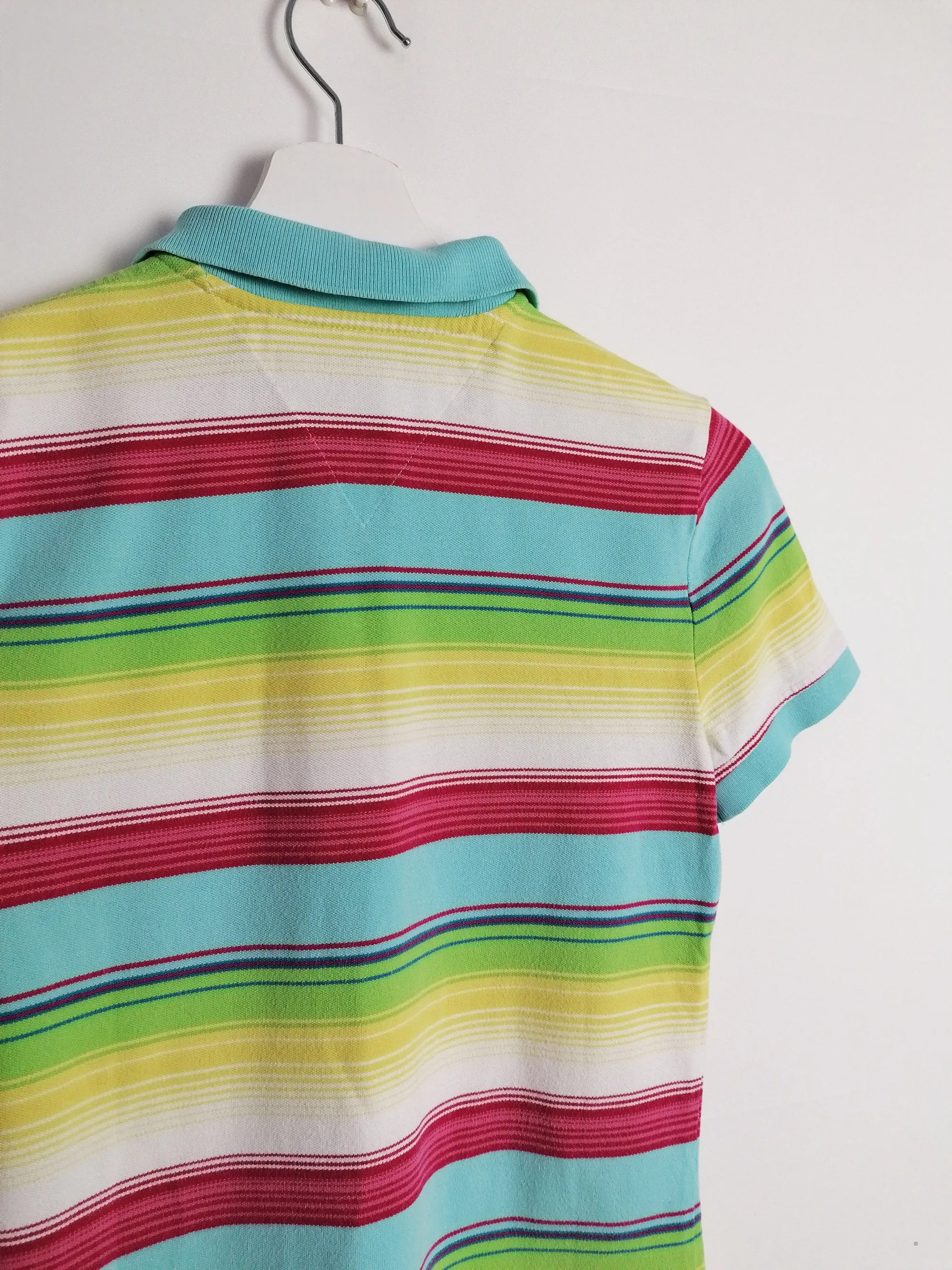 TOMMY HILFIGER Rainbow Stripes Polo T-shirt - size S