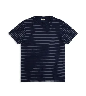 Trunk York Organic Cotton Fine Stripe T-Shirt: Navy