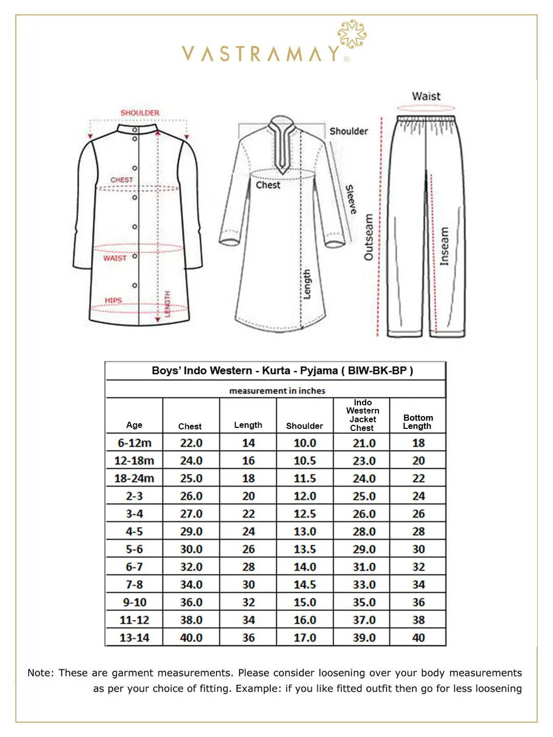 VASTRAMAY Boy's Green Indo Western Jacket With Cream Kurta And Pyjama Set