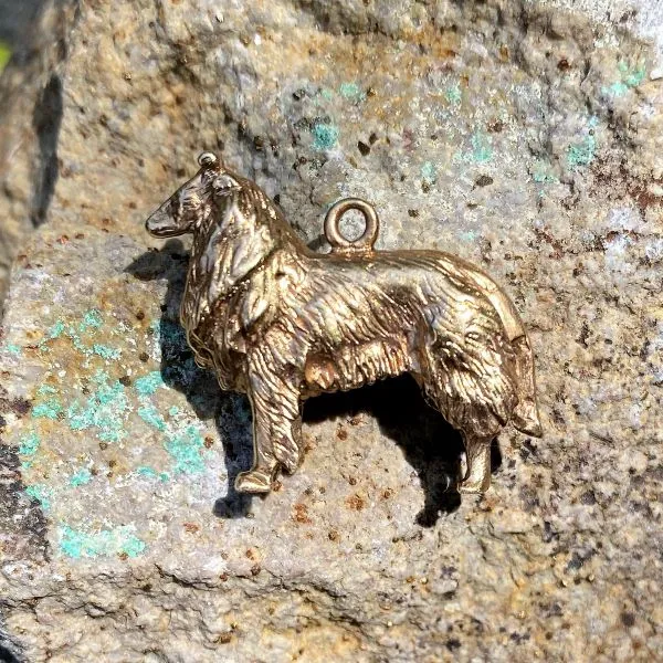 Vintage Collie Dog Charm