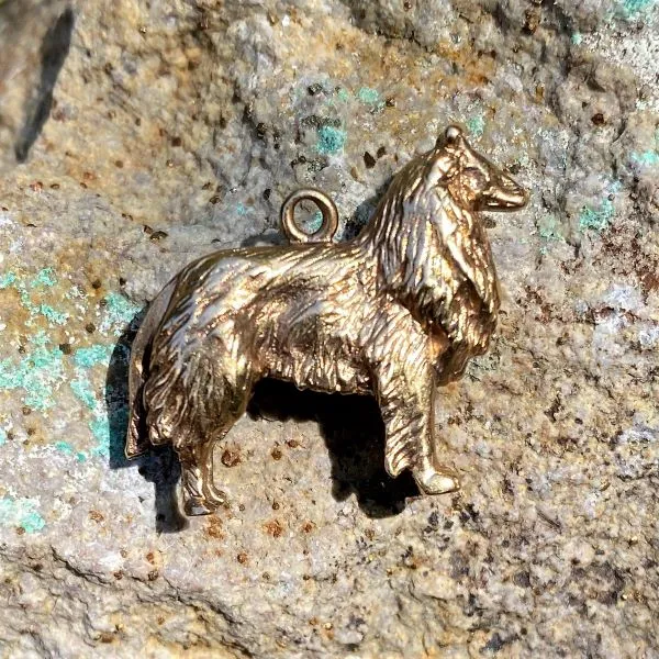 Vintage Collie Dog Charm