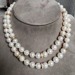 Vintage Pearl & Diamond Necklace