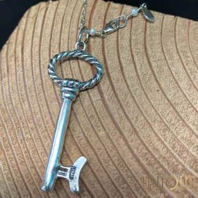 Vintage Sterling Silver Key Necklace