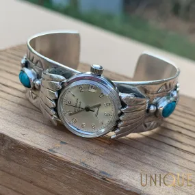 Vintage Sterling Silver Turquoise Watch