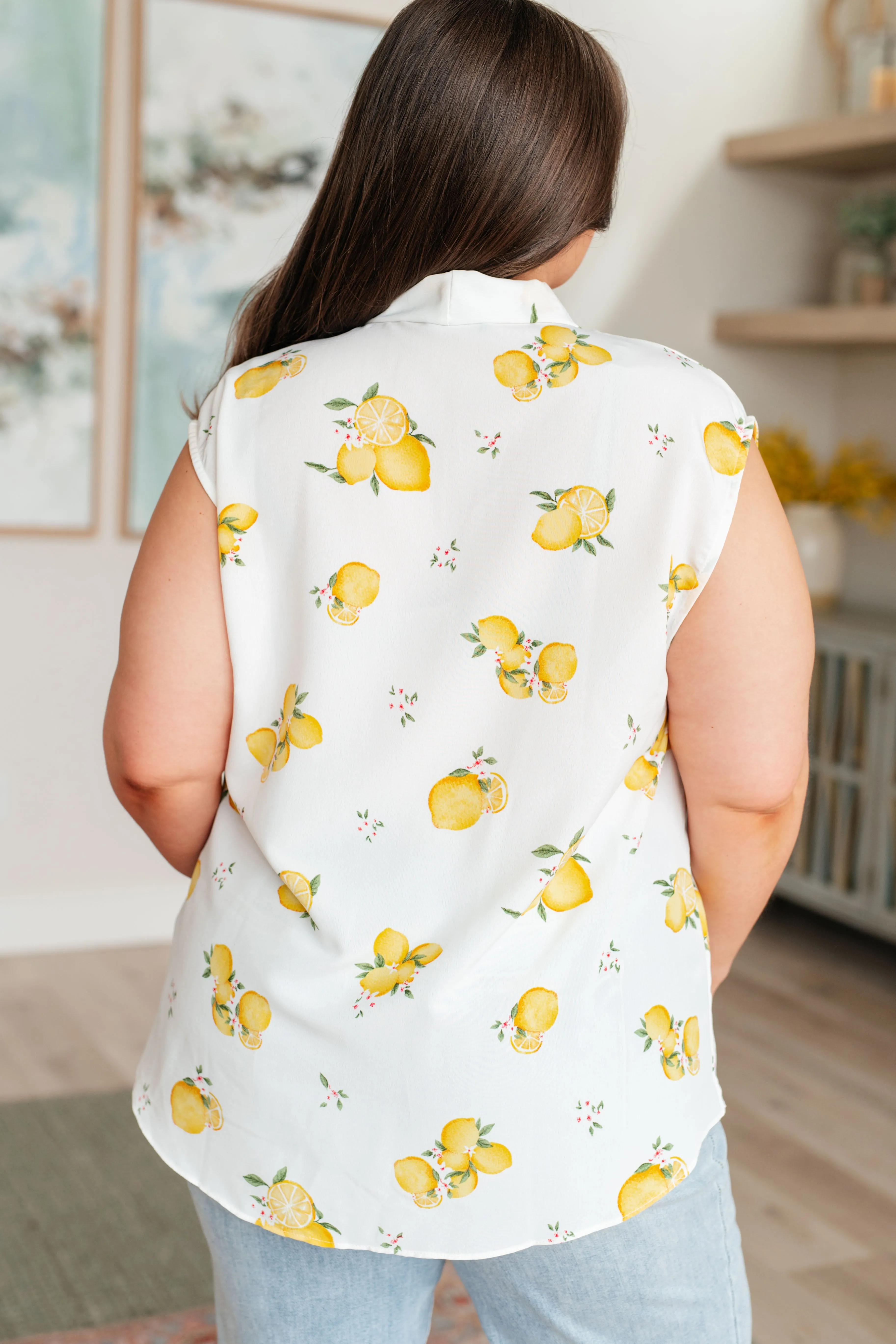 When Life Gives You Lemons Sleeveless Blouse - 4/25