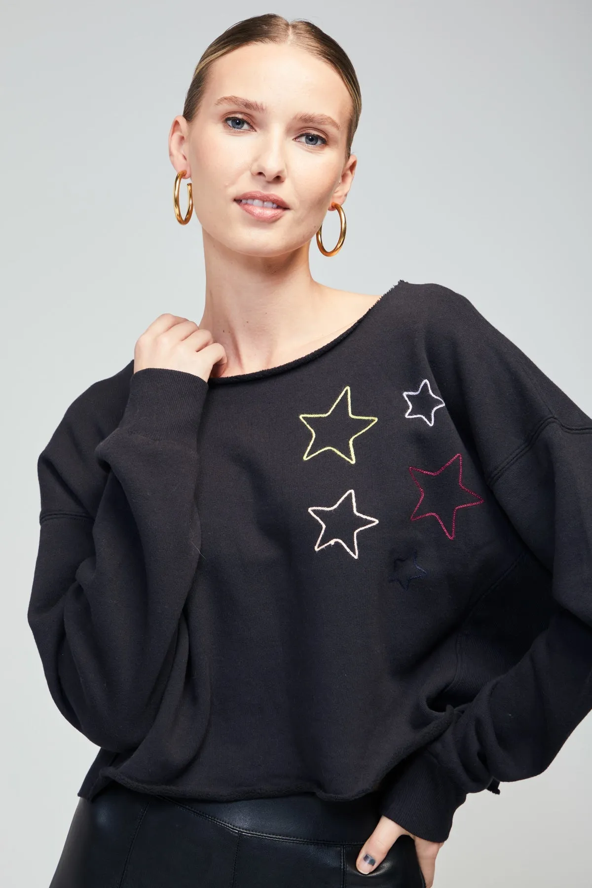 Wildfox Stitched Stars Moshpit Pullover