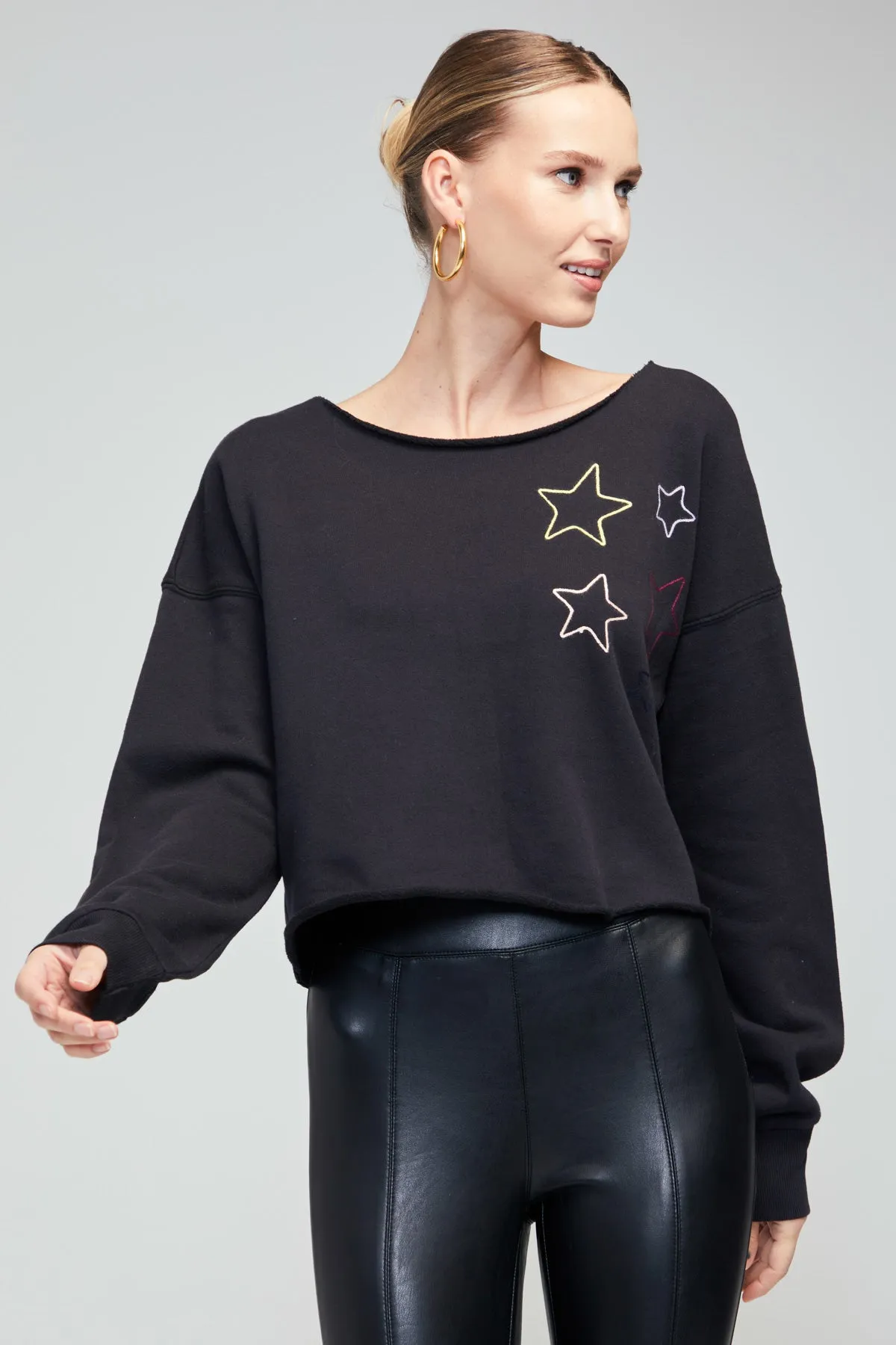 Wildfox Stitched Stars Moshpit Pullover