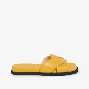 Women's leather slider sandal