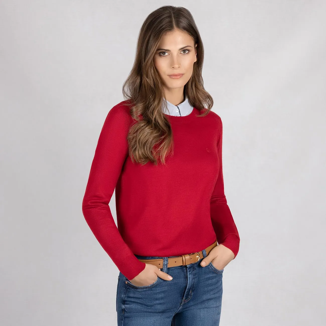 Wool Pullover Light Round Neck Women