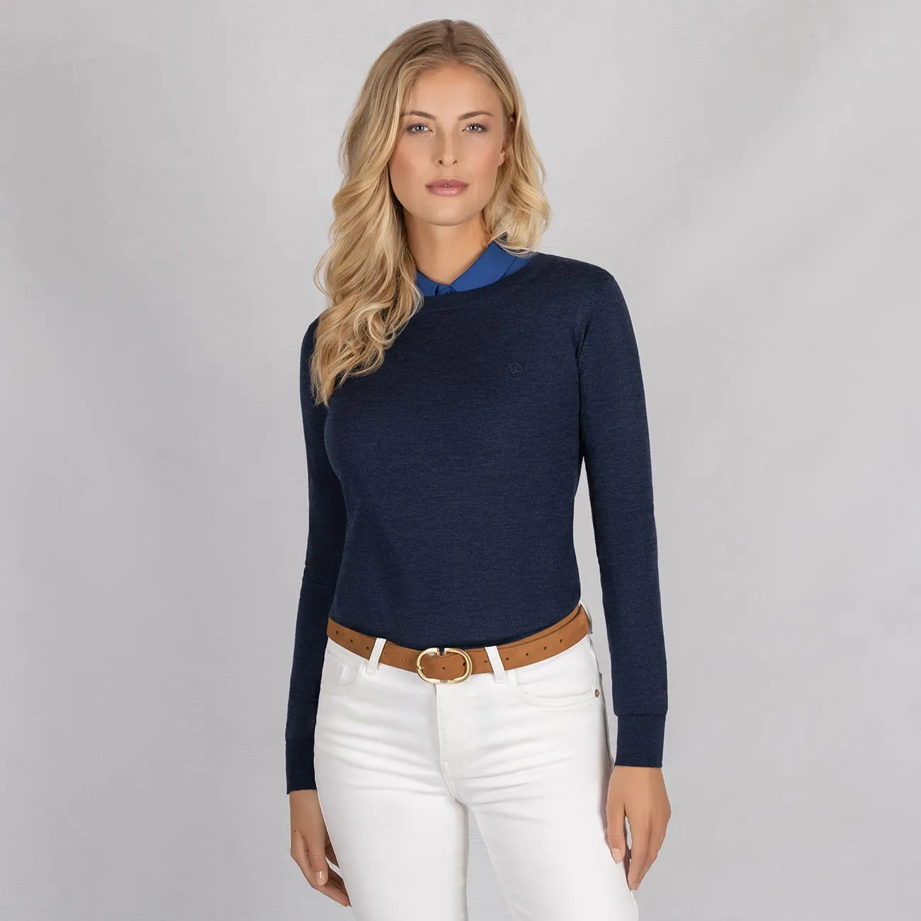 Wool Pullover Light Round Neck Women