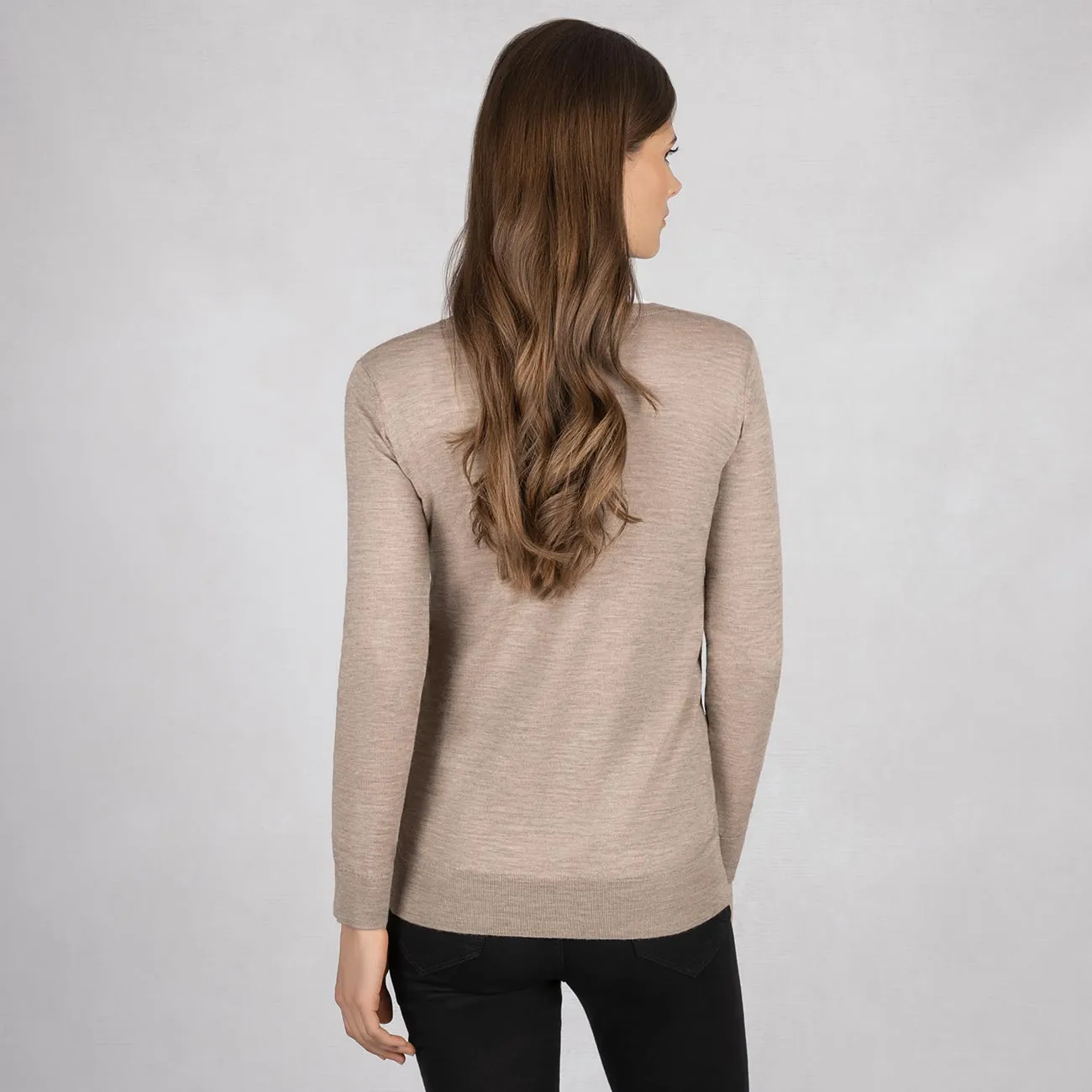 Wool Pullover Light Round Neck Women